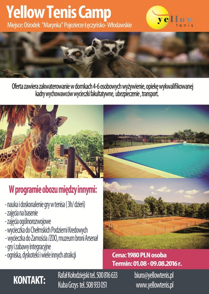 OBÓZ TENISOWY DLA DZIECI WÓLKA 2016 r