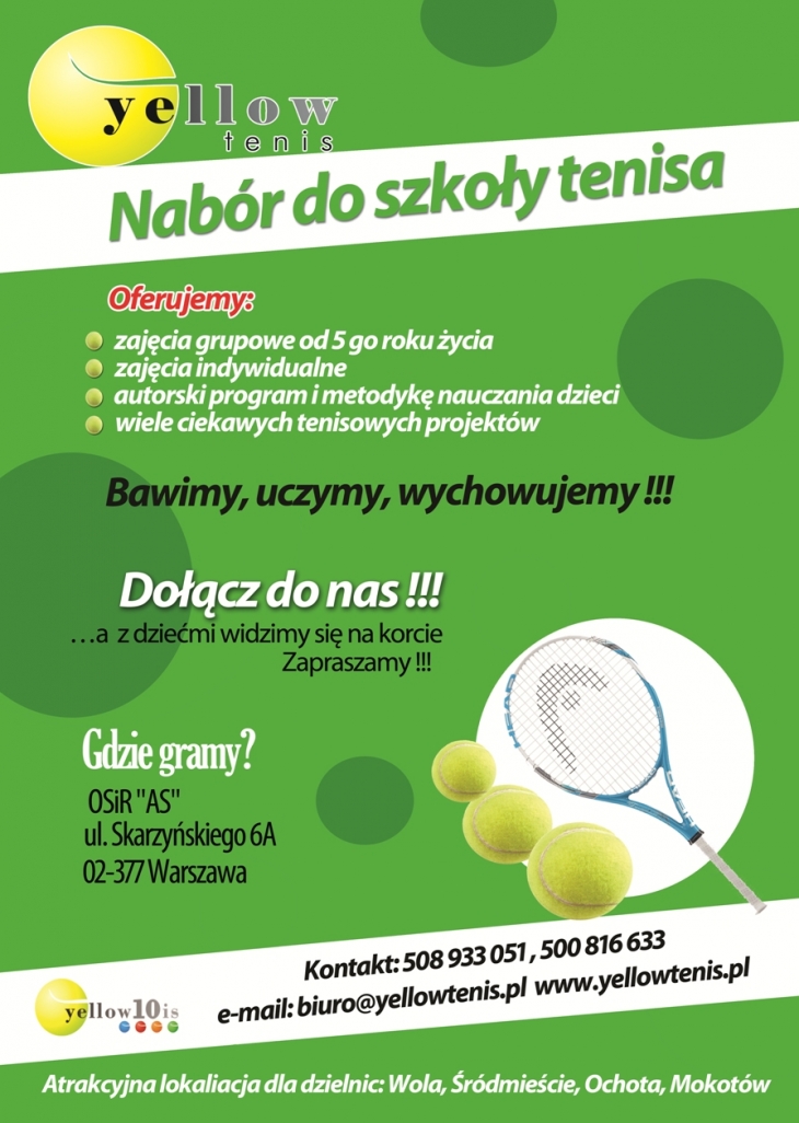 Zapisy do Szkoły Tenisa – OSIR