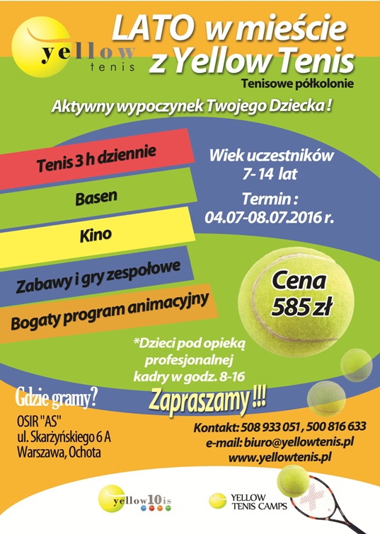 Tenisowe półkolonie dla dzieci na Ochocie – korty OSiR AS
